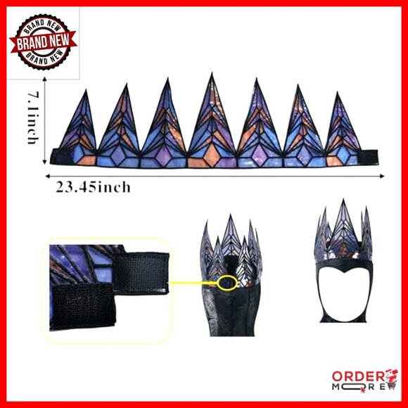 Gothic Queen Crown Headpiece for Halloween Cosplay Theater Stage Costume main image 5